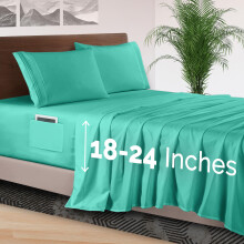 Elegant Comfort 4-Piece Bed Sheet Set - Luxury Bedding 1500 Premium Hotel Quality Microfiber All Around Elastic 18-24 Inches Deep Fitted Sheet- Extra