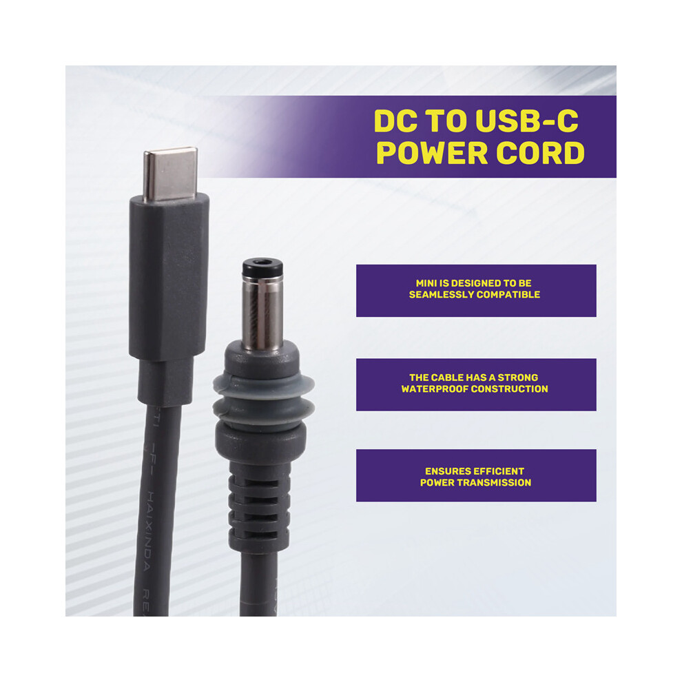 5M Usb-C To Dc Power Cable For Pd Chargers Compatible With Mini Efficient Charging Solution 4853284779966