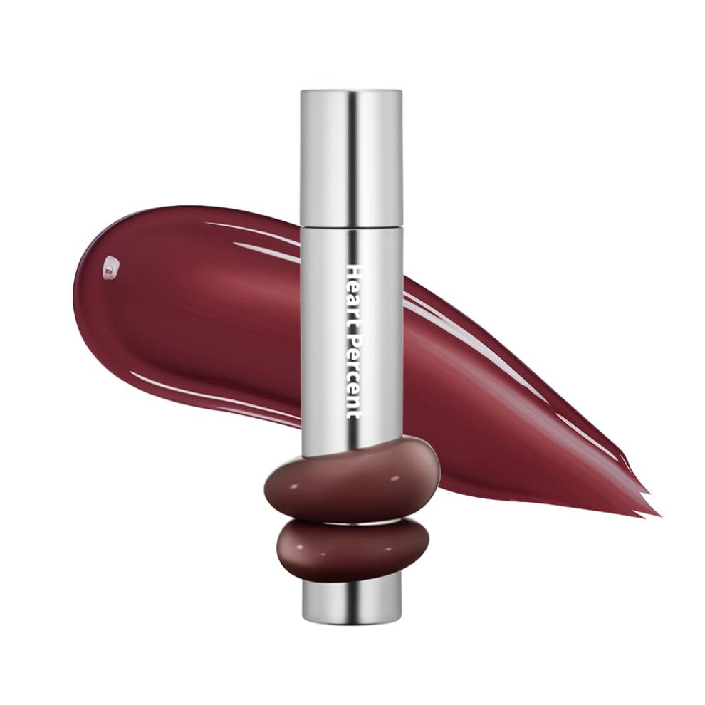 Heart To Heart Heart Percent Dote On Mood One Way Glowy Tint Glass-Like High Shine Glossy Finish W/Long-Lasting Luminous Color Lip Stain For Glowy Look #12. Midnig