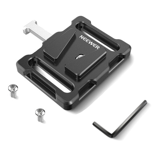 Mini V Mount Battery Plate with Quick Release, 1/4inch Thread - for Batteries, & 1