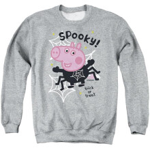 Trevco Sportswear HBRO1463-AS-1 Peppa Pig George Spider Adult Crewneck Sweatshirt, Athletic Heather - Small