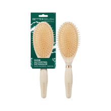 EcoTools Shine Activating Detangler Hairbrush  Brush For Wet Or Dry Hair  Gently Detangle & Style Hair  Heat Safe Paddle Brush  Flexible Bristles  Ren