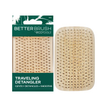 EcoTools Travel Detangler Hairbrush  Gently Detangle & Smooth Hair  Brush For Wet Or Dry Hair  Heat Resistant  Mini Renewable Bamboo Hairbrush For Sty