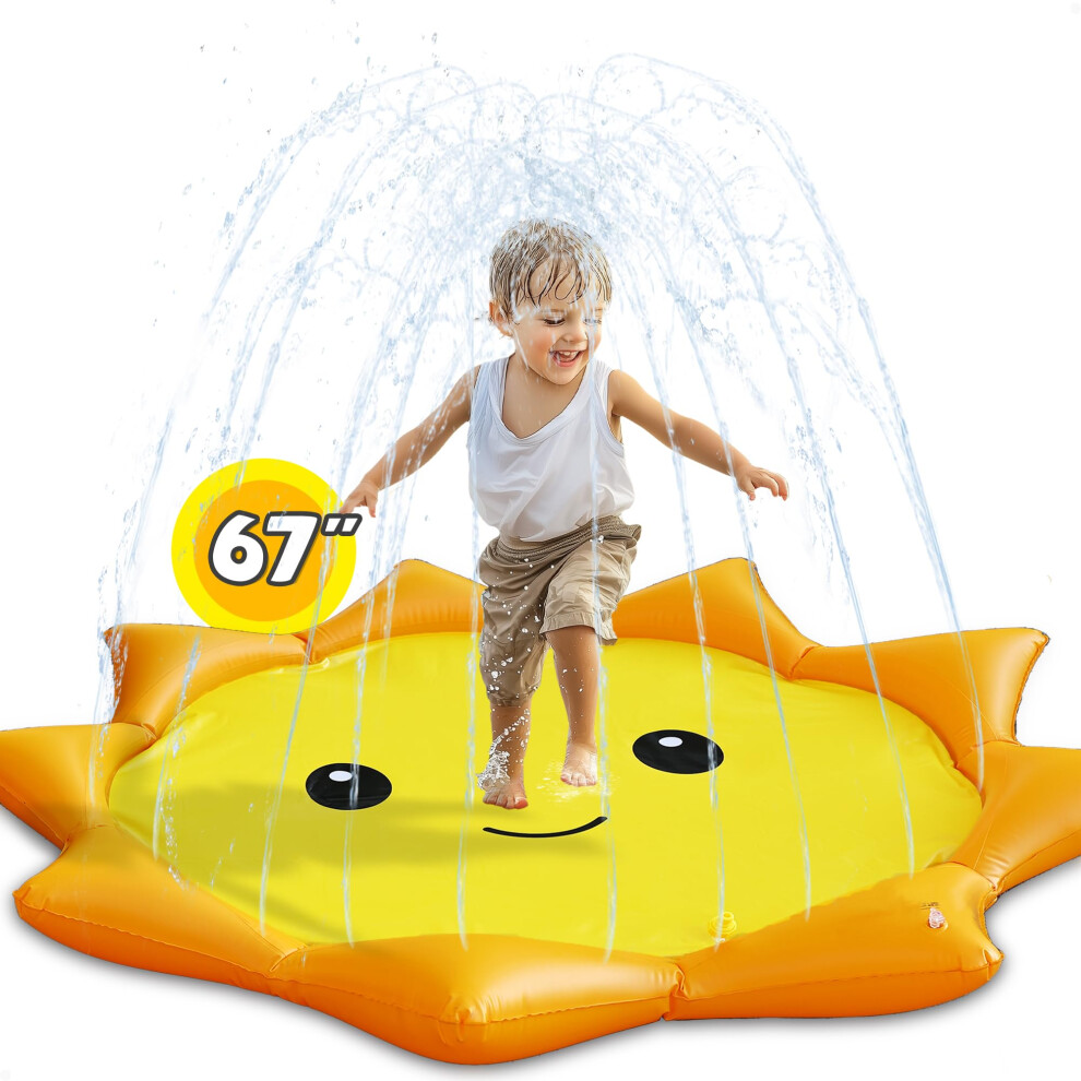 Tapis de jeu gonflable iPlay iLearn Pool Wave pour tout-petits, arroseur d'eau, jouets d'   t    pour enfants, jeux de piscine en plein air, cadeau d