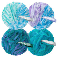 AmazerBath luffa szivacs zuhany luffa 75g/db - Testradr luffa szett 4db - Zld, lila s kk frdoszivacs frfiaknak s noknek