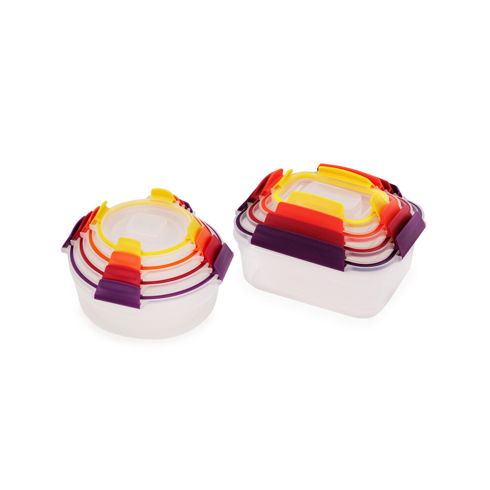 Joseph Joseph Nest Lock 16-piece Plastic BPA Free Food Storage Container Set with Lockable Airtight Leakproof Lids - Multicolor