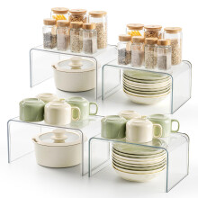 Transparante Specerij Rek Planken, Organizers en Opslag Set van 4, Display Plank Organizer