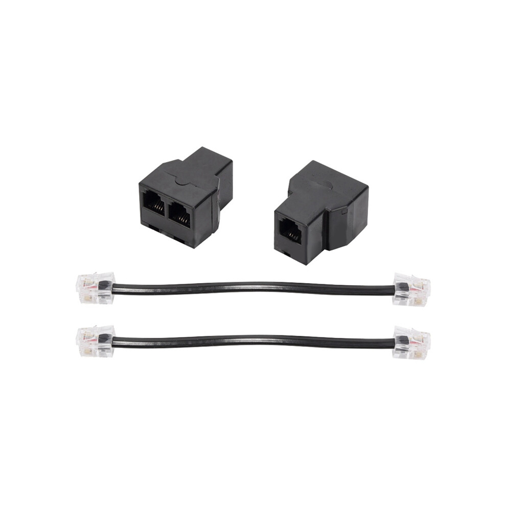 2Pcs Rj11 Telephone Cable Splitter 15Cm 6P4c 2 Ports Adapter 4853284785837