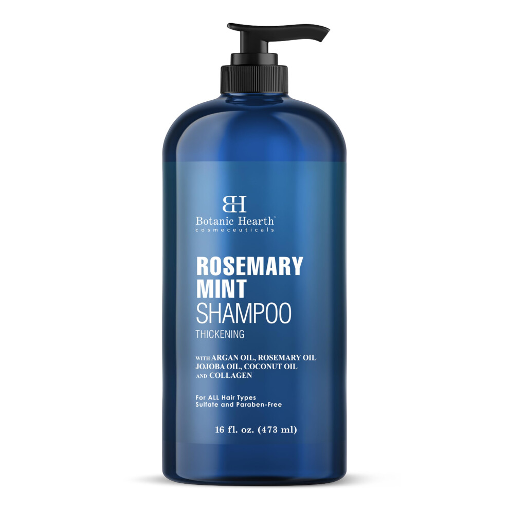 Botanic Hearth Rosemary Shampoo 16 Oz - Sulfate-Free Shampoo With Biotin & Mint For Hair Growth Thicker & Fuller Hair - Deep Cleansing & Nourishing S