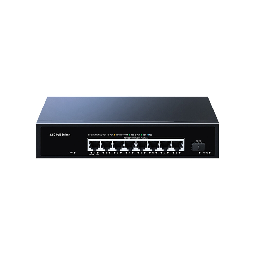 2.5Gbe Poe Switch 9 Port 2.5G Network 8X2.5gpoe Ports+1X10gb Sfp Optical Internet Splitter Fanless Uk Plug 4853284783451
