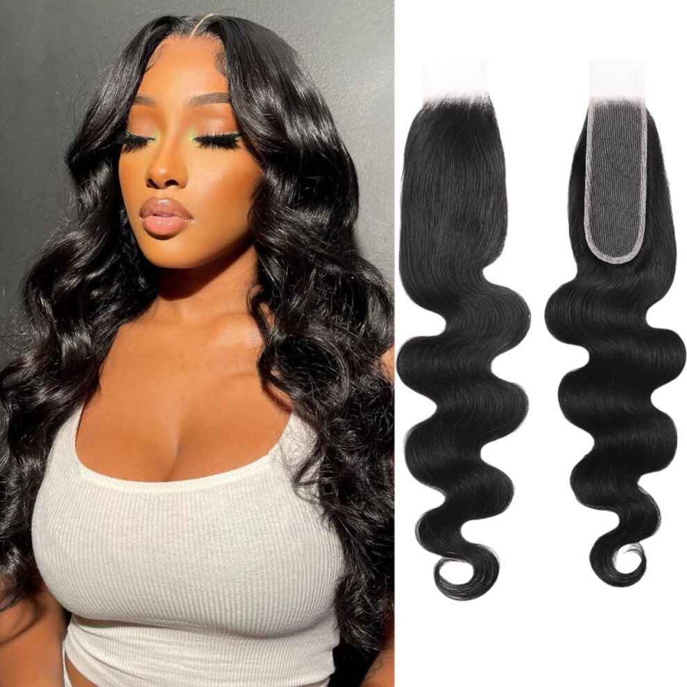 Nerumo Unisex Not,Specified 2X6 Closure Human Hair Body Wave 100% Brazilian Virgin Unprocessed Human Hair 14 Inch 2X6 Hd Lace Closure Human Hair 2 By 6 Hd Transparent Lace Closur