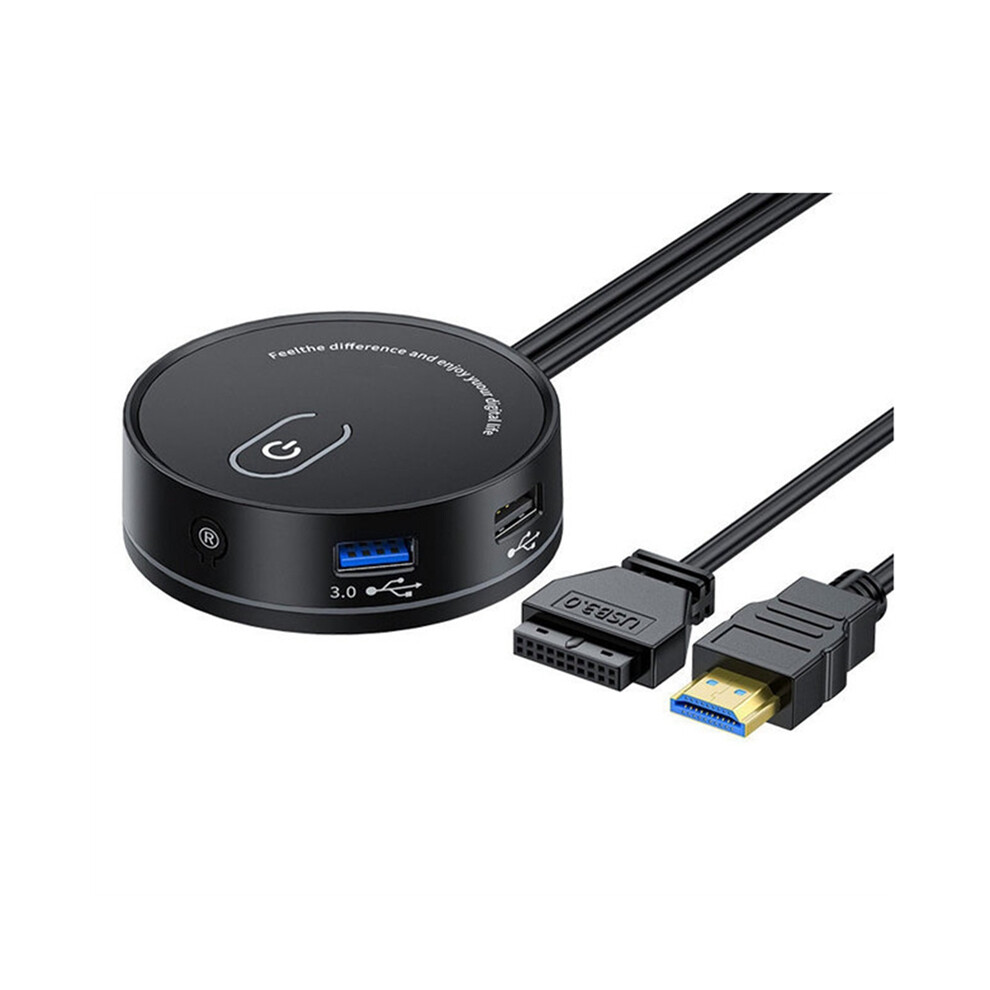Computer Desktop Switch Internet Cafe Universal Usb3.0 Audio Home External Power Extension Button(D) 4853284785028