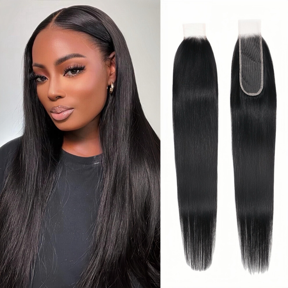 Nerumo Unisex Not,Specified 2X6 Hd Lace Closure Straight Human Hair 20 Inch 2X6 Closure 100% Brazilian Virgin Unprocessed Human Hair Natural Color 2 By 6 Hd Transparent Lace Clos