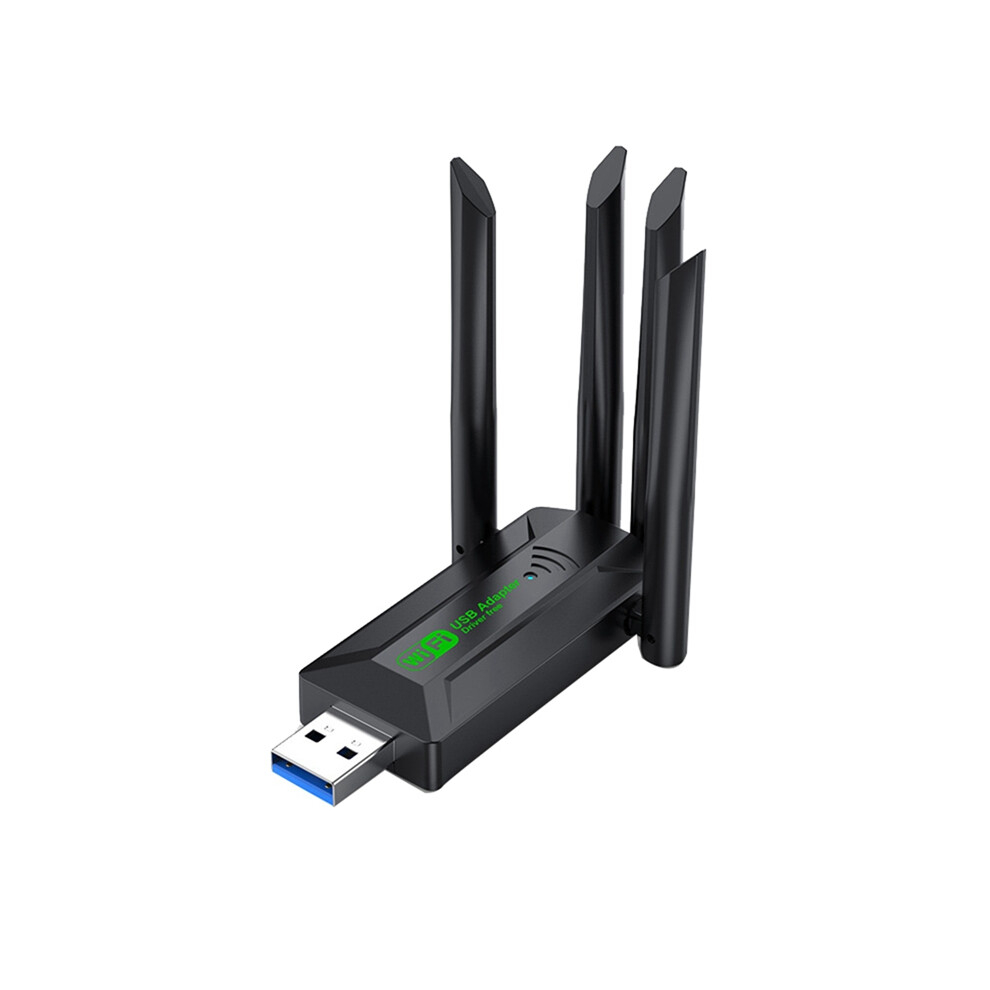 1200Mbps Dual Band Usb3.0 Wifi Adapter 2.4Ghz 5Ghz Wifi With 4 Antenna Pc Mini Computer Network Card Receiver Black 4853284784700