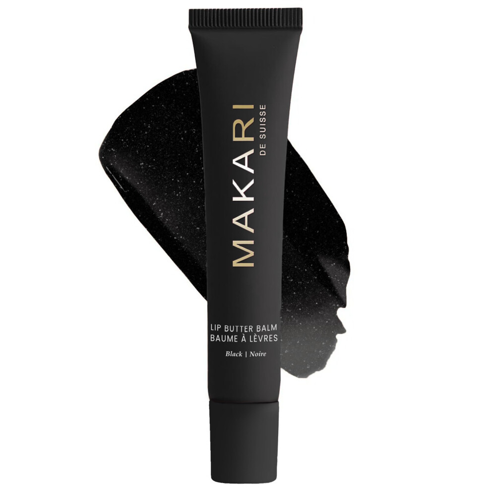 Makari Black Lip Butter Balm  Ultra-Nourishing Moisturizer for Dry  Chapped Lips  Black Flavor  Lightweight Non-Greasy Formula for Daily Hydration  Al