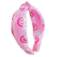 Frog Sac Knot Bandband pour les filles - Rainbow Sequin Nouted Bands for Kids Sparkly Hair Bands For Toddlers Little Girl Girl Pink Head Band Acc