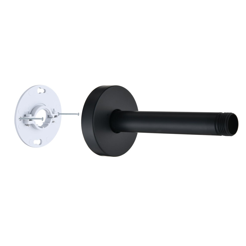 Rainrevive 6 Inch Shower Arm With Flange And Stabilizer Bracket Ceiling Mount Replacement Rain Shower Head 304 Stainless Steel Straight Arm For Fixed 9313399263576