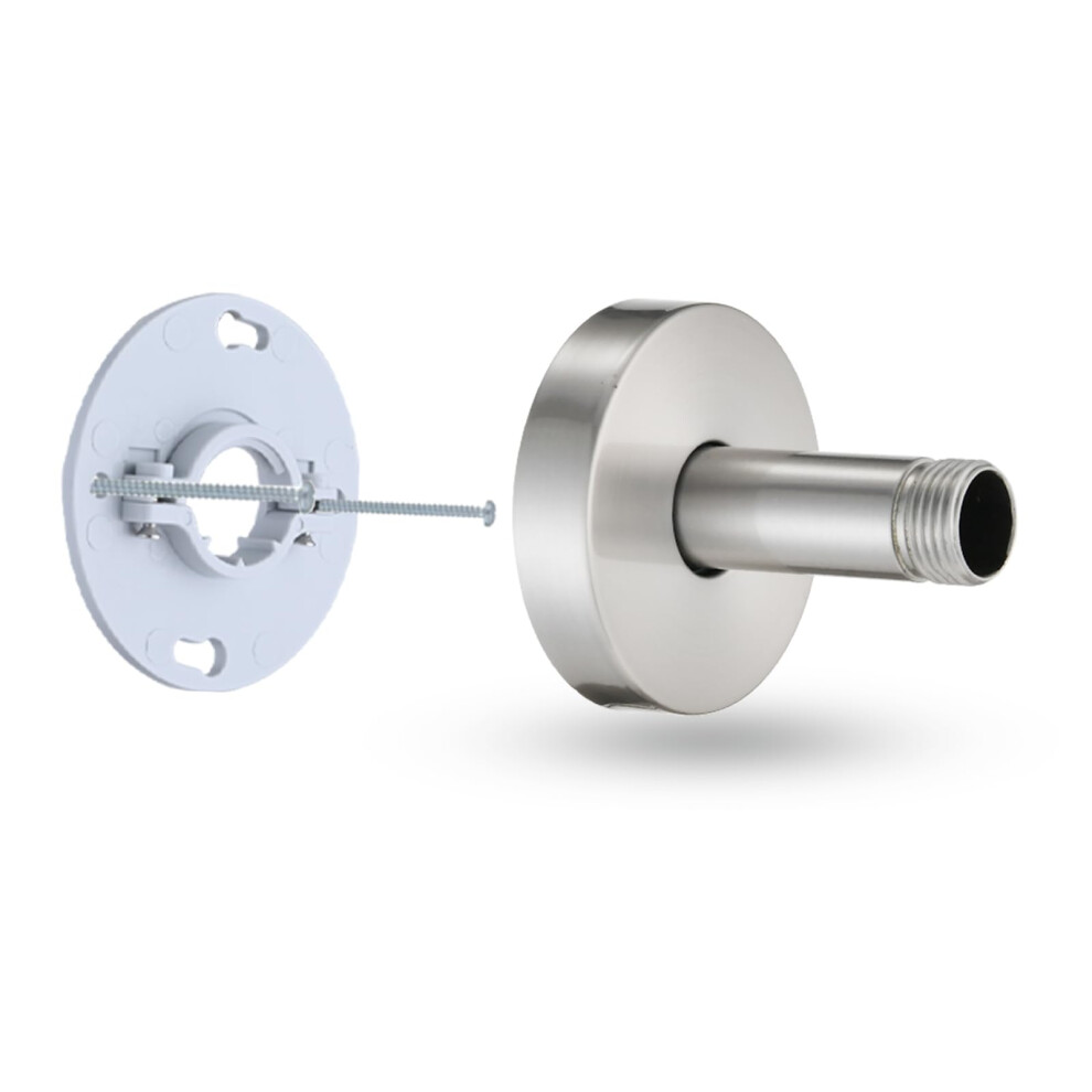 Rainrevive 3 Inch Shower Arm With Flange And Stabilizer Bracket Ceiling Mount Replacement Rain Shower Head 304 Stainless Steel Straight Arm For Fixed 9313399263538