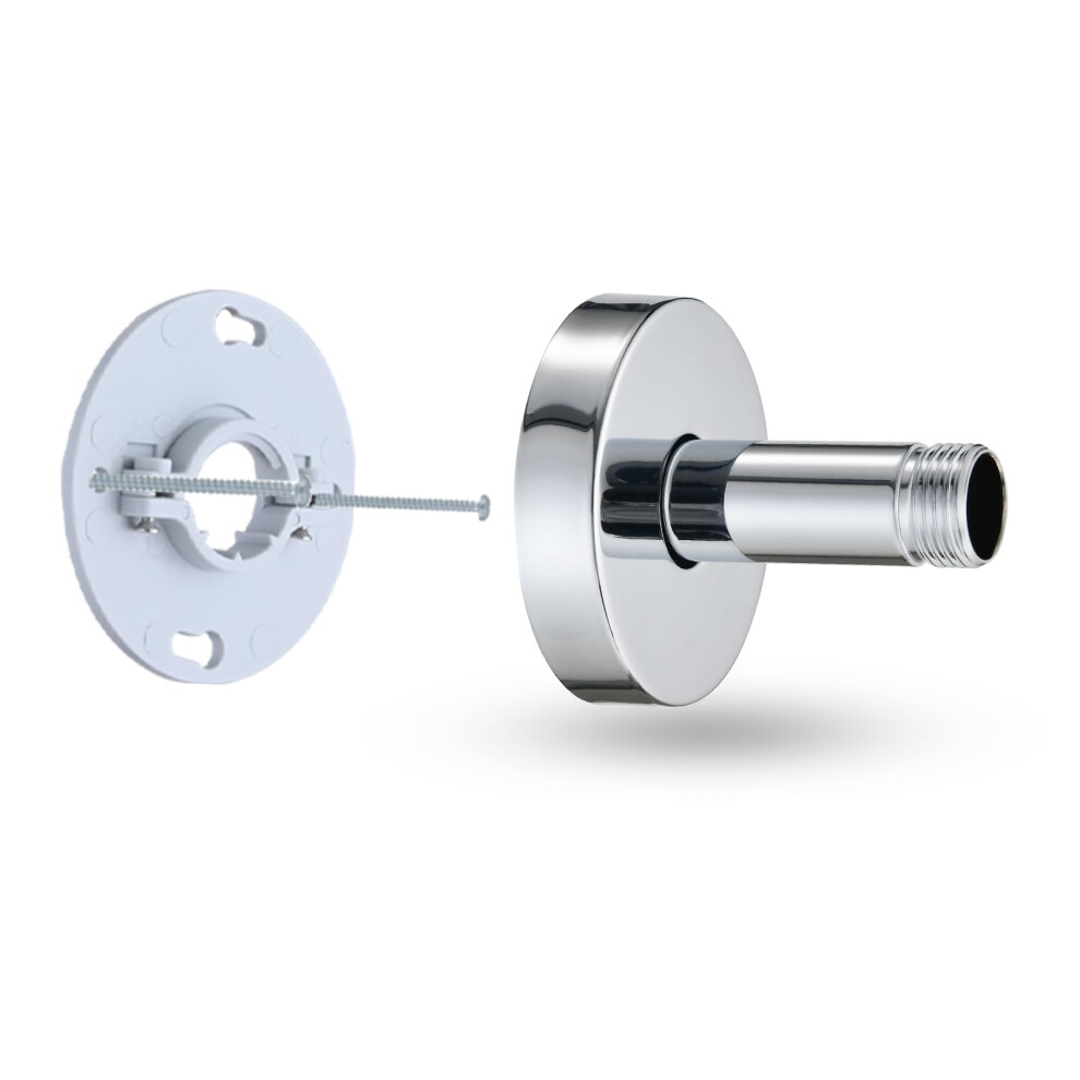 Rainrevive 3 Inch Shower Arm With Flange And Stabilizer Bracket Ceiling Mount Replacement Rain Shower Head 304 Stainless Steel Straight Arm For Fixed 9313399263521