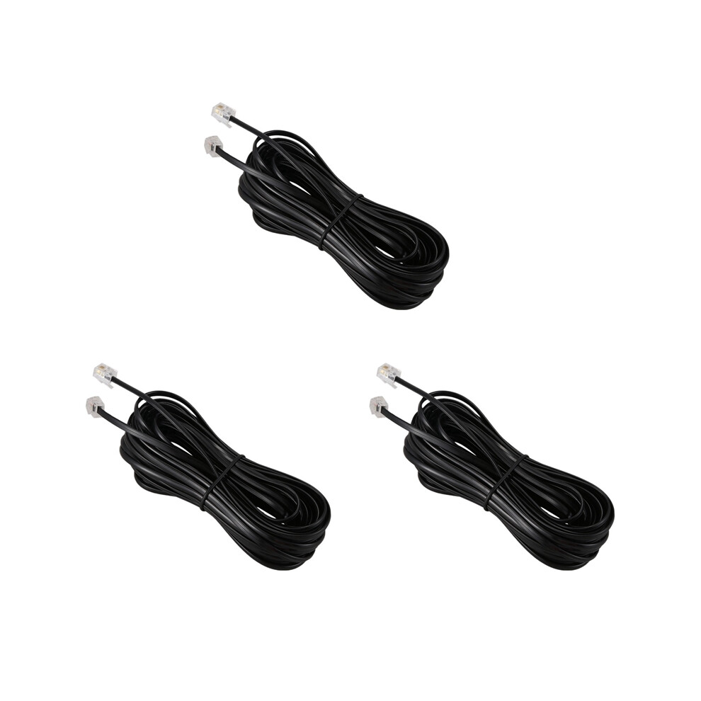 Photos - Cable (video, audio, USB) 3X RJ11 6P4C Telephone Cable Cord ADSL Modem 10 Meters