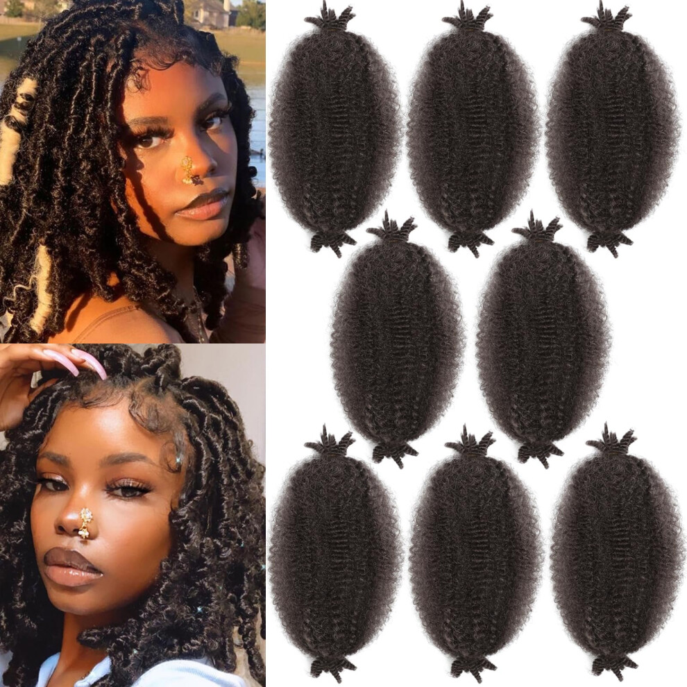 Miyamarque Unisex Not,Specified 8 Inch Springy Afro Twist Hair Marley Twist Braiding Hair 8 Packs Kinky Twist Hair Short Marley Hair Wrapping Hair For Soft Locs Passion Hair Extensio