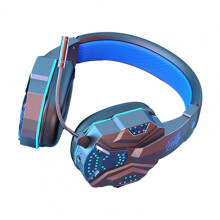 Wireless Headset Gaming Surround Sound RGB Headphone with Mic for PC Switch Gamer Black Blue
