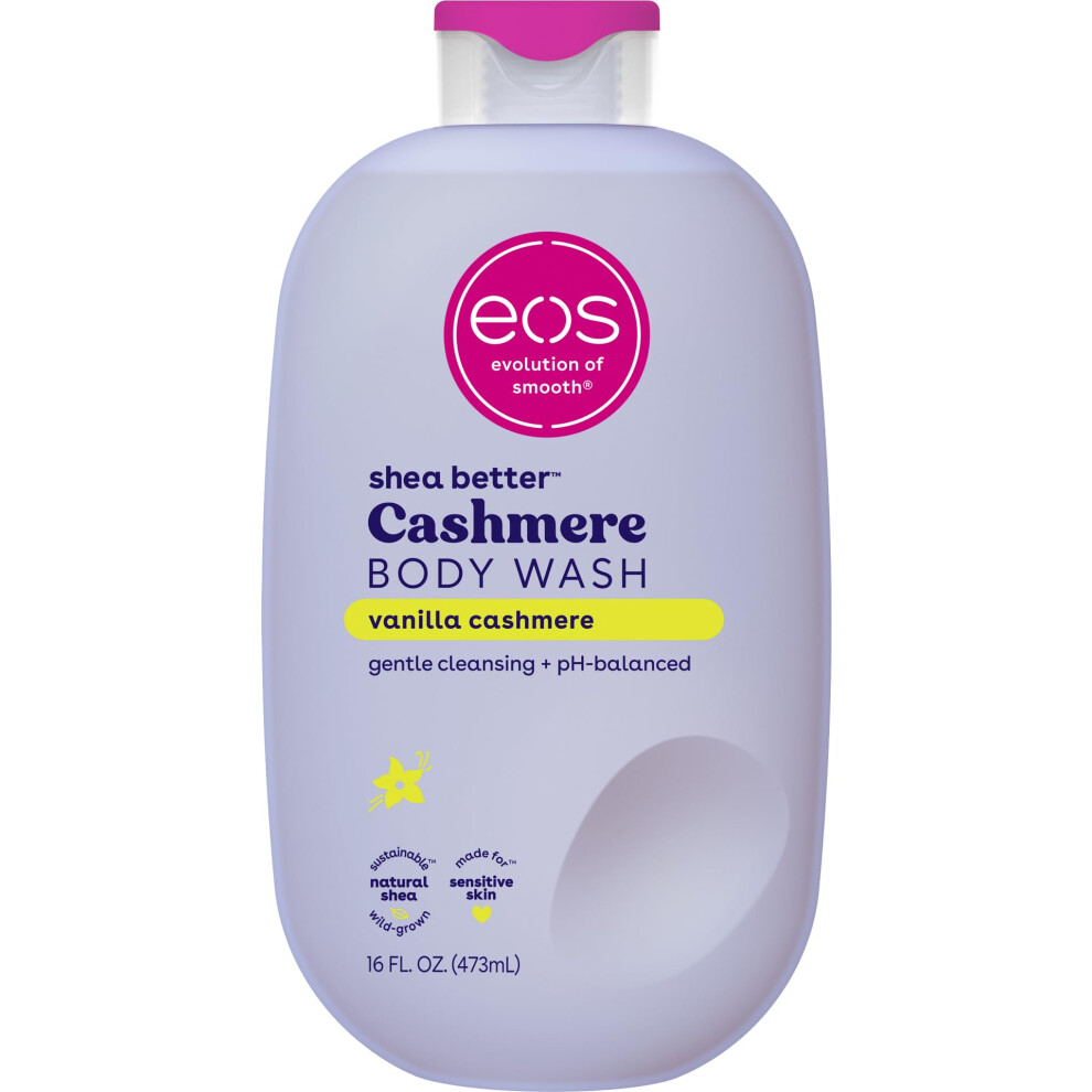 eos Shea Better Cashmere Body Wash  Vanilla Cashmere  Moisturizing and Nourishing  pH Balanced Creamy Gel Formula  Paraben & Phthalate Free  Sensitive