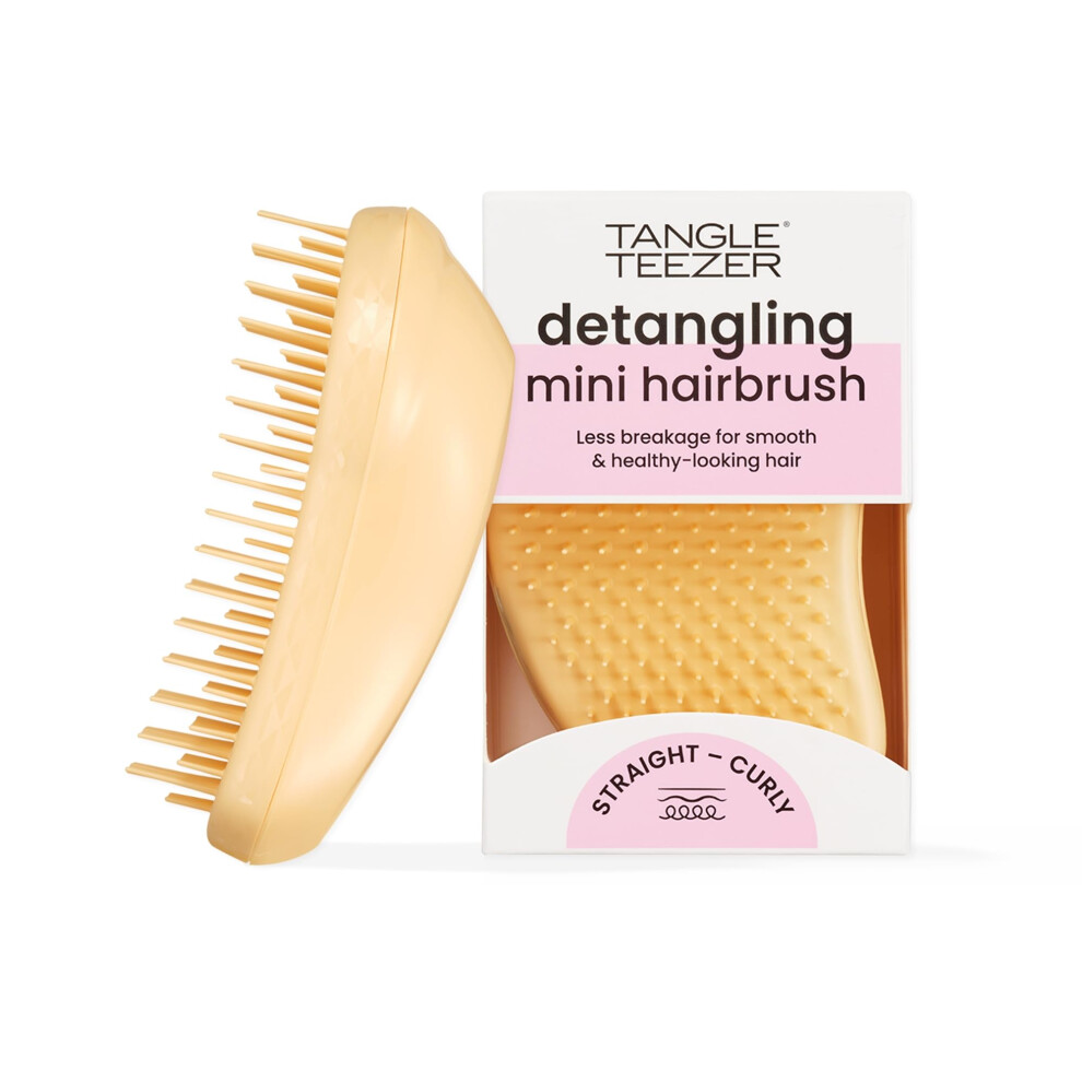 Tangle Teezer Original Detangler Brush  Dry & Wet Travel Size Mini Hair Brush  for Kids & All Hair Types  Buttercup Yellow