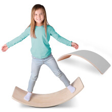 Acorn Avenue Non Slip Balance Board 35 tommer Non Slip Felt Rocker Board Holdable Wood Kids Toddler Open Ended Learning Toy Yoga Curvy Board