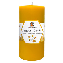 Large Beeswax Pillar Candles 1 Pack 100% Pure Bees Wax Candles for Home 100 Hour Candle Size 3x6 Natural Yellow by Lacaser