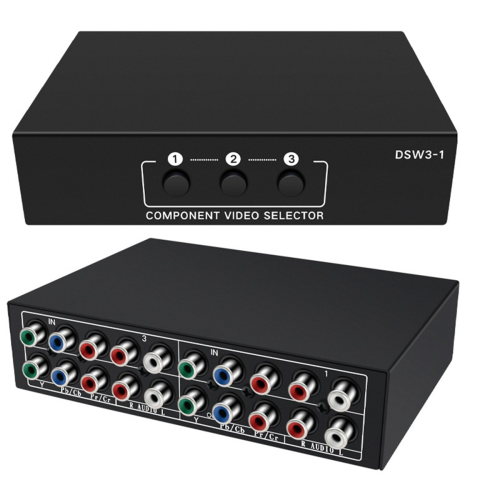 3 Channel 5 Ypbpr RGB Component Selector AV Switcher in 1 Output 2