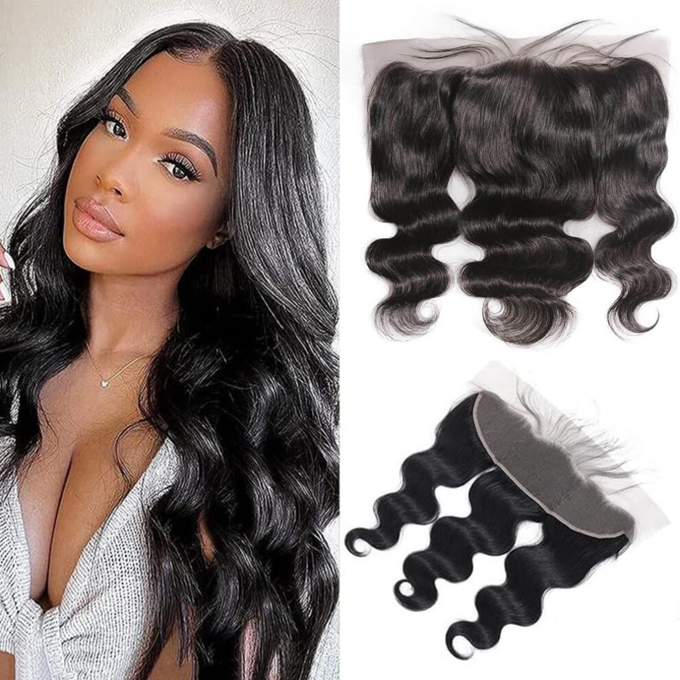 Udesire Unisex Not,Specified 13X4 Ear To Ear Transparent Hd Lace Frontal Closure 12A Unprocessed Brazilian Virgin Body Wave Human Hair Frontal 150% Density 20Inch Full Lac