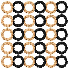 WILLBOND 30 Pcs Small Satin Silk Scrunchies Bulk for Women Thin Hair Ties Mini Scrunchy Bands Skinny Ponytail Holders for Thick Curly Hair Pony Tail