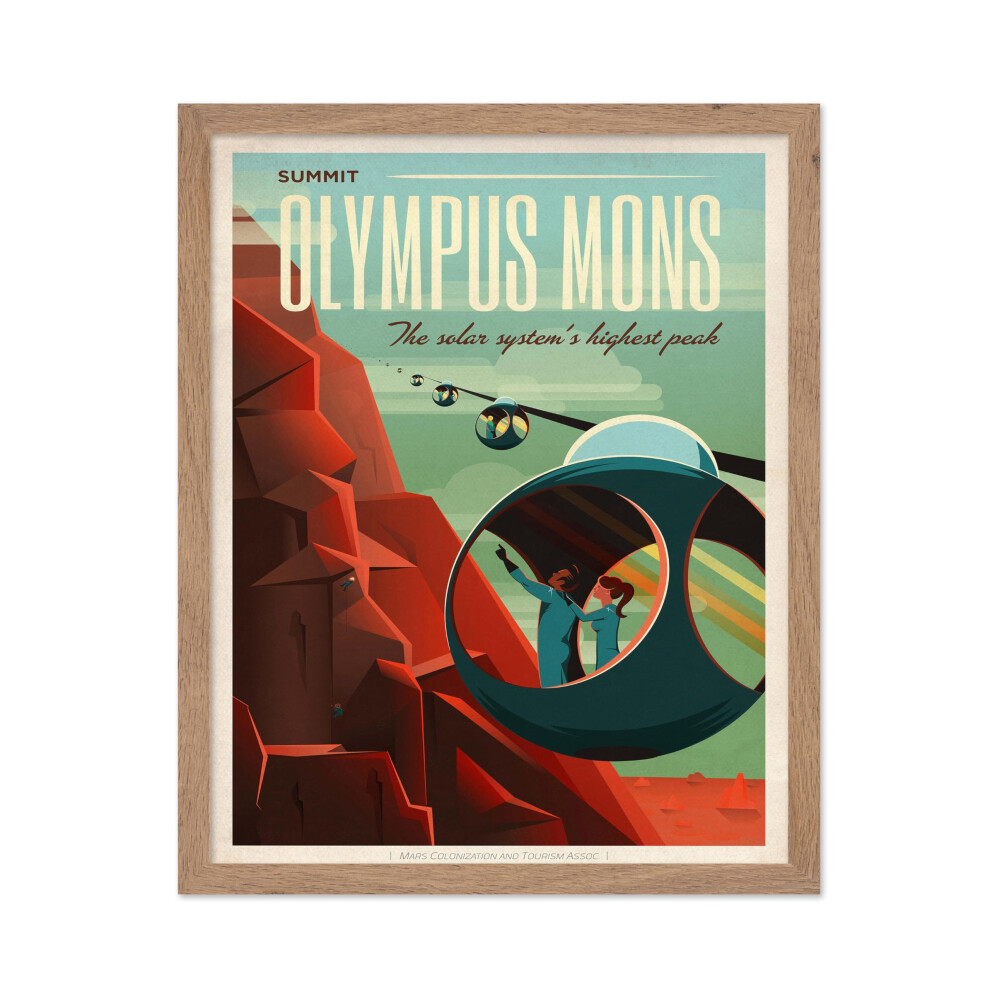 Poster Master Astronomy Poster - Affiche de voyage spatial Olympus Mons - Cadeau pour astronomes et passionn   s d'exploration spatiale - D   coratio