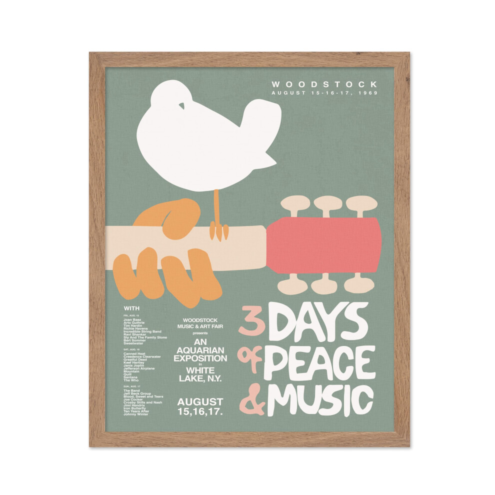 Poster Master Vintage Skolnick Poster - Impression Publicitaire R Tro - Cadeau Pour Ami Artiste - Festival De Musique De Woodstock 3 Jours De Pai-image