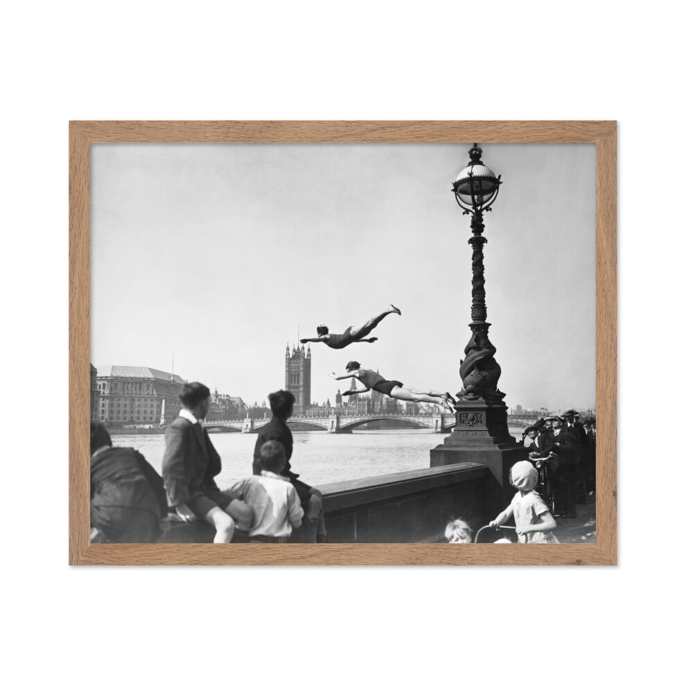 Mistrz Plakatw Vintage Photograph Plakat-Retro Sport Print-Prezent Dla Przyjaciela Artysty-Nurkowie Thames River Swim Sportowiec Mezczyzna Angli-image