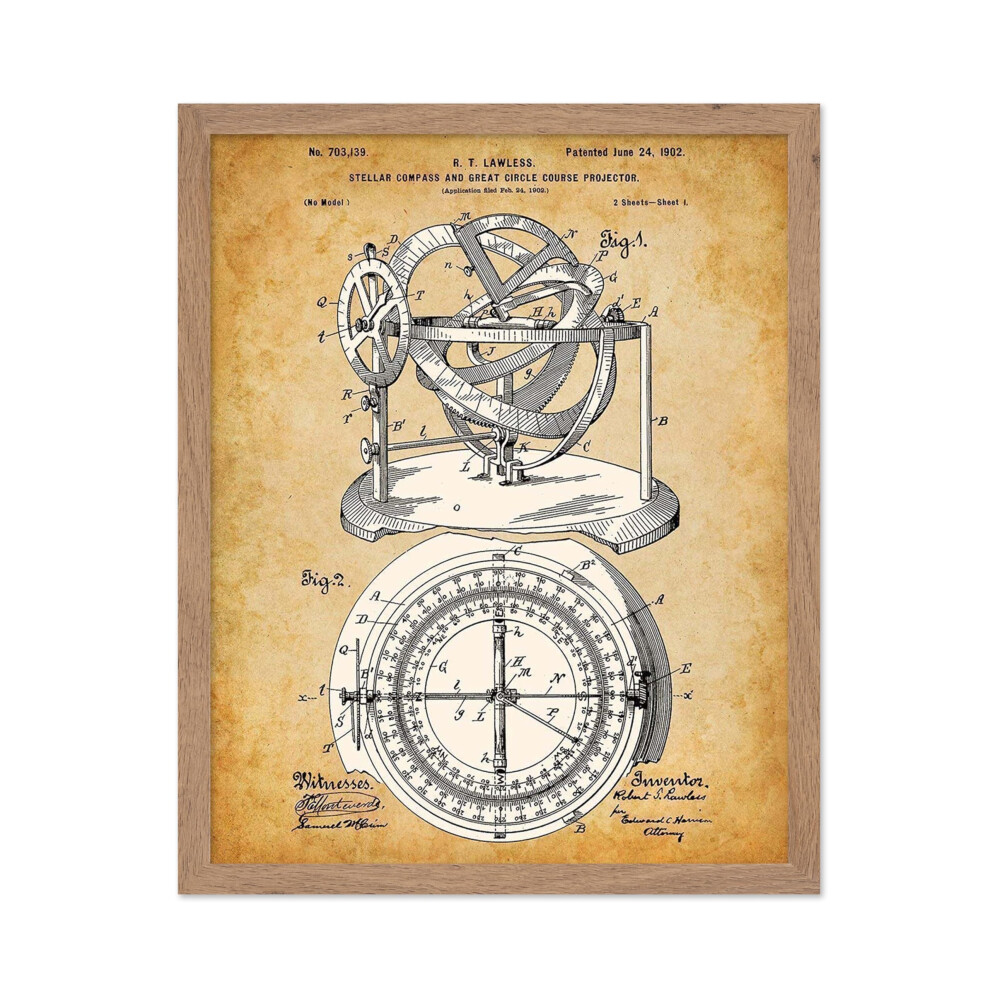 Affiche d'astronomie - Boussole stellaire nautique - Affiches vintage pour Dark Academia Affiche spatiale pour astronomes et passionn  s d'exploration