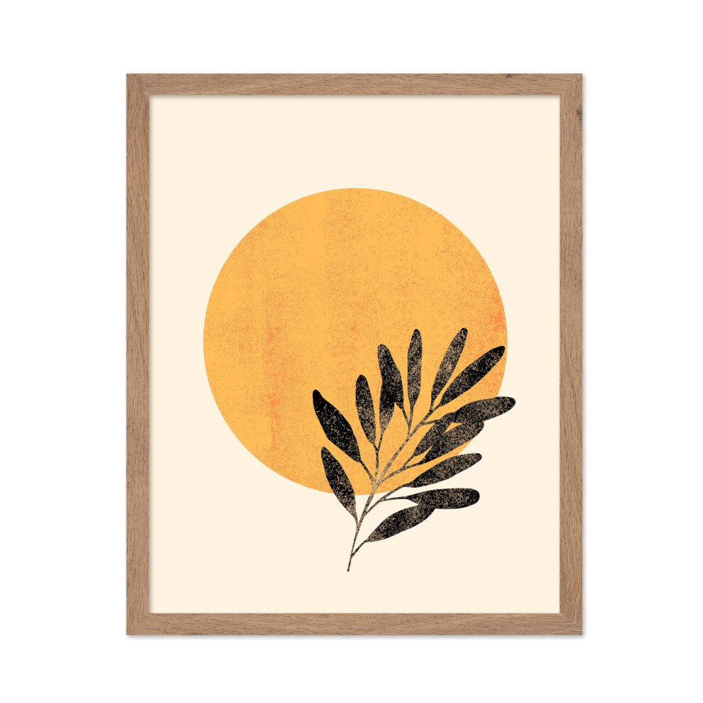 Poster Master Vintage Abstract Boho Poster - Impression minimaliste rétro - Cadeau pour artiste pendaison de crémaillère - Sun Plant Orange - Déc