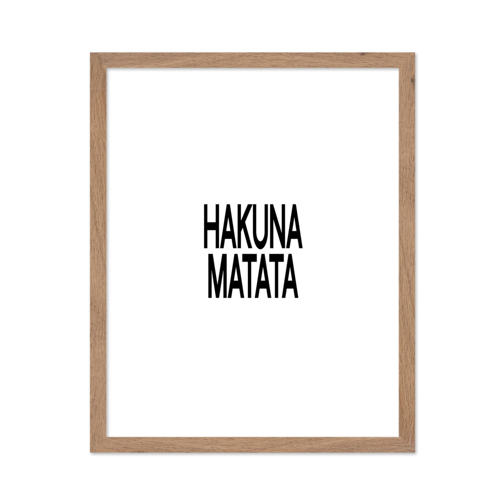 Poster Master Typographie Affiche - Citation Imprimée - Hakuna Matata Drôle Inspirant Motivationnel - Cadeau pour Famille Enfant Ami - Décoration