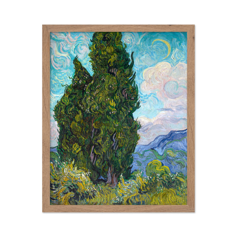Poster Master Vintage Van Gogh Poster - Impressionnisme Rétro - Cadeau pour Artiste Peintre - Cyprès Grand Arbre Forêt Abstraite - Décoration Mur