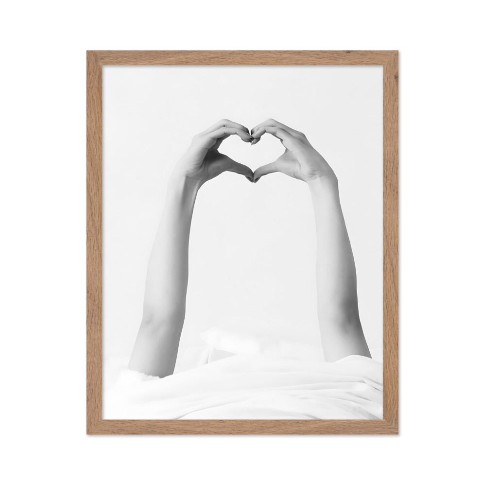 Poster Master Heart Hands Poster - Impression d'amour - Art de la Saint-Valentin - Art du c  ur - Art photographique - Art noir et blanc - Art moderne