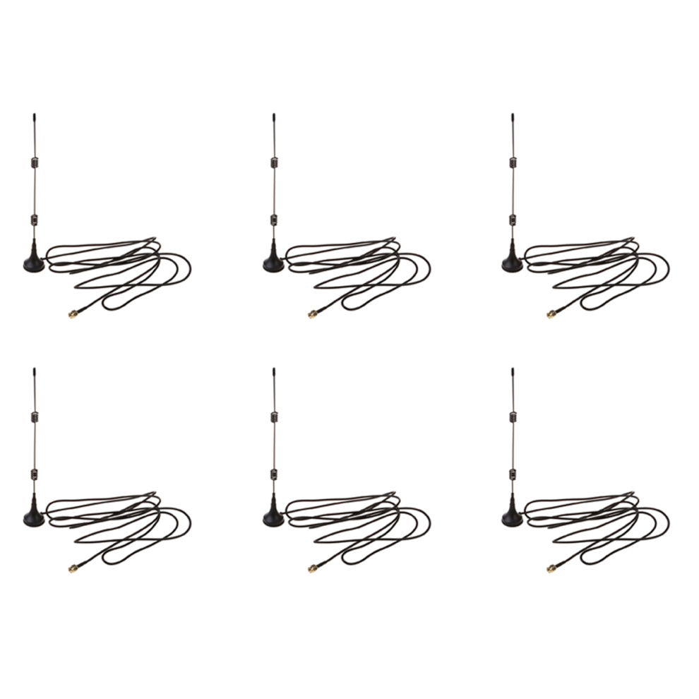 6X Wifi Antenna Booster 7Dbi 2.4Ghz For Wireless Lan Wlan Black 4853284706337