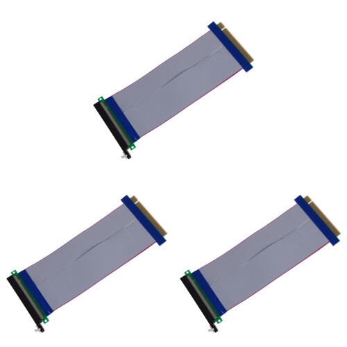 3X PCI-E Express 16X Riser Card Extender Extension Cable Ribbon Flex 1