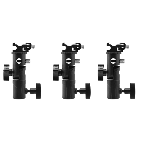 3X Camera Flash Speedlite Mount,Professional Swivel Light Stand Bracket Umbrella Mount Shoe Holder E Type