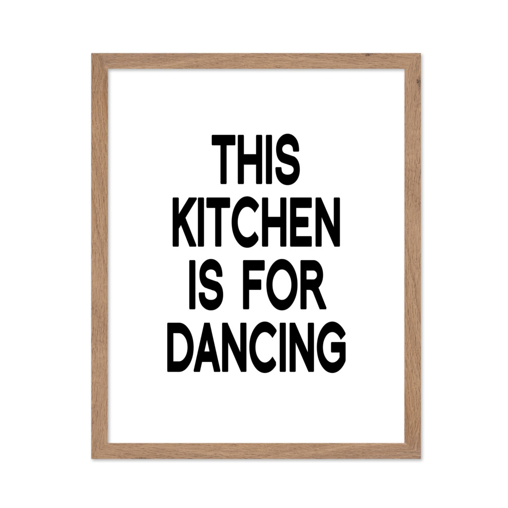 Poster Master Typographie Affiche - Citation Imprimer - Cette cuisine est pour la joie de danser Dr   le Inspirant - Cadeau pour la famille Chef Am