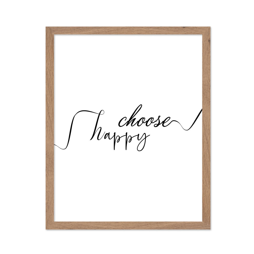 Poster Master Typography - Stampa Con Citazione - Scegli Felice, Bello, Moderno, Ispiratore E Motivazionale - Regalo Per La Famiglia E Gli Amici-image