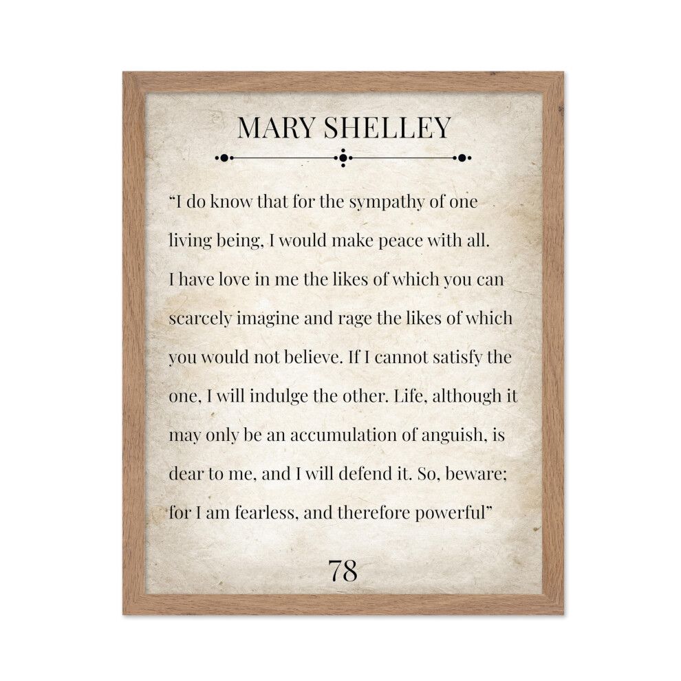 Affiche Master Frankenstein - Impression Mary Shelley - Citation de motivation - Citation du livre Frankenstein - Cadeau pour lui et elle - D   cor