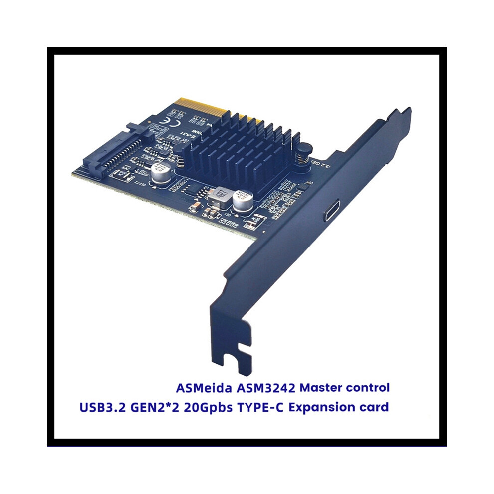 Pcie To Type-C Pci Express Pci-E 4X Usb3.2 Gen2x2 20Gbps Type-C Expansion Card Asm3242 Adapter 4853284712420