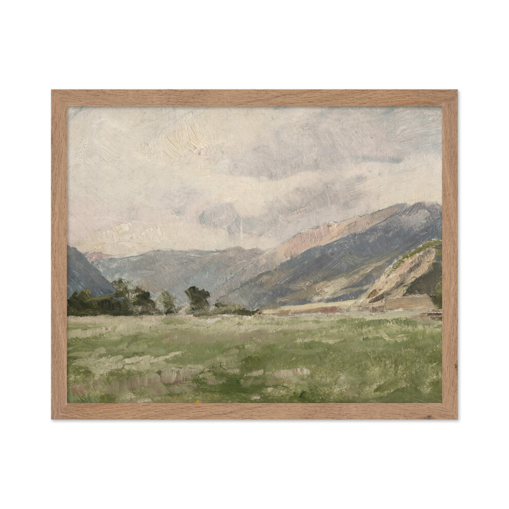 Poster Master Vintage Mountain Meadow Painting Poster - R   tro Campagne Print - Beaux-Arts - Paysage Art - Cadeau pour Hommes et Femmes - D   corati