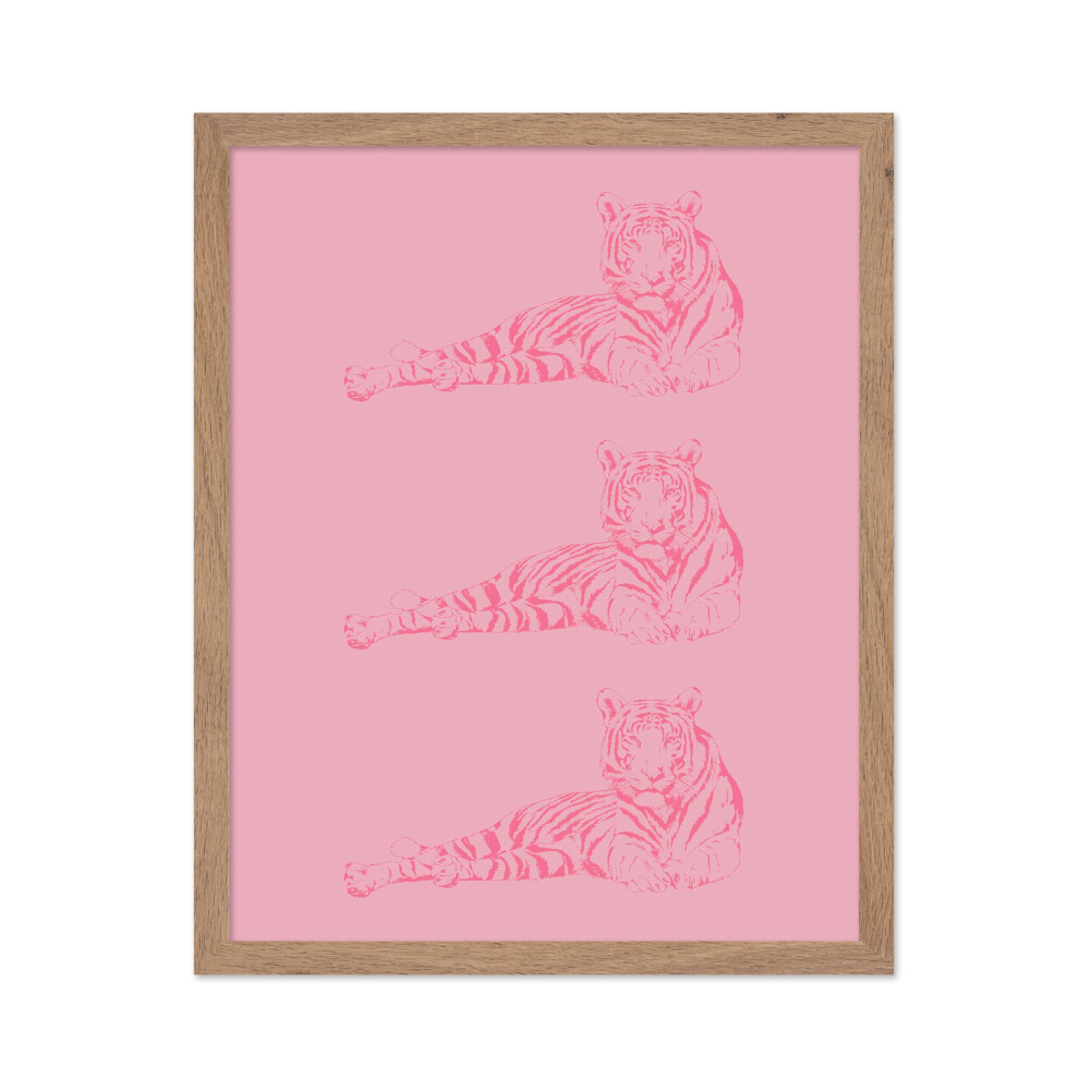 Poster Master ""Sdraiati Tigri"" - Stampa Retr Di Tigre Rosa - Arte Groovy - Arte Funky - Arte Della Giungla - Arte Del Gatto - Arte Moderna - Art